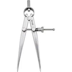 Starrett Steel Polished Spring Joint Divider, 4-in Flat Legs, Quick Nut Adjustment, 4-in/100mm Maximum Measurement (Model 50377)