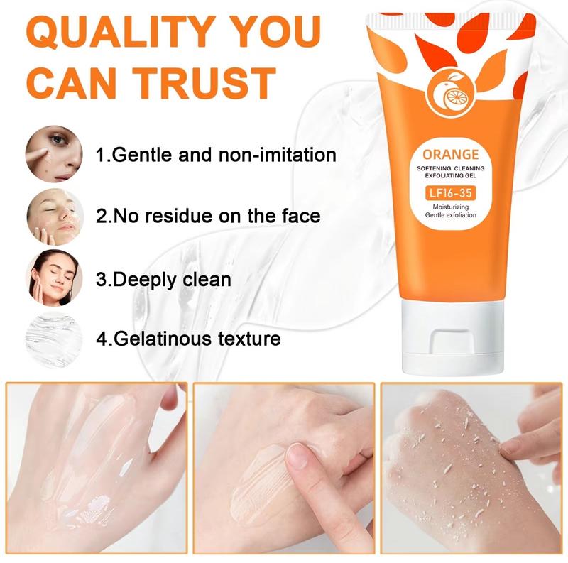 Orange Scented Exfoliator Clear Gel LF16-35 Gentle Exfoliation for Face & Body Deep Cleansing Nourishing Moisturizing Anti Dandruff Suitable for All Skin Types