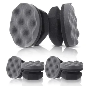 Car Waxing Sponge Tire Waxing Sponge Handheld Convenient High-Density Wave Pattern Leather Waxing Sponge for Easy Application