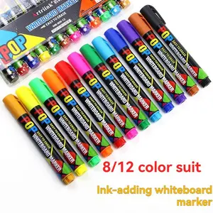 8 Colors Whiteboard Erasable Marker Set, Erasable Feature, Smooth Writing & Easy to Erase Ink, Ideal for Classrooms, Great for Teaching & Learning