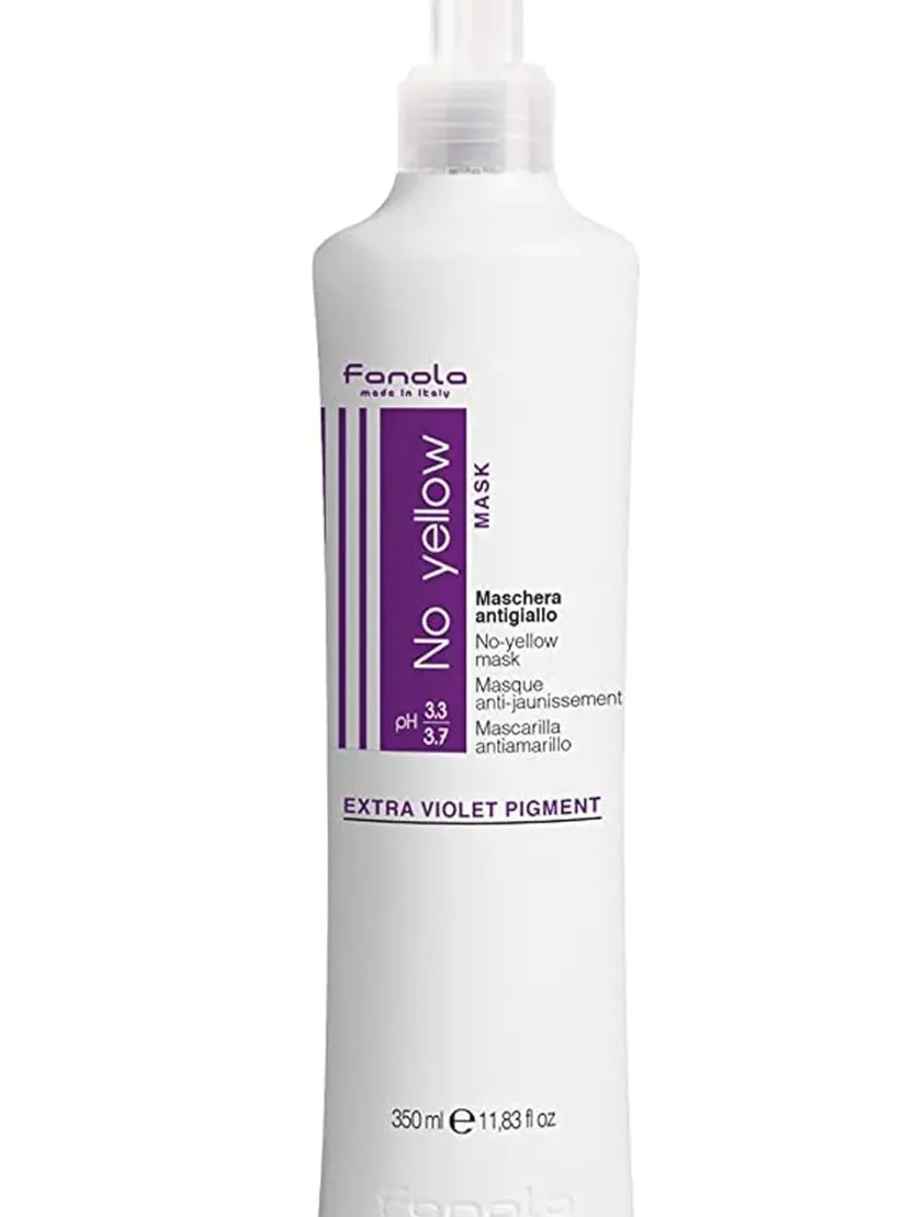 Fanola No Yellow Mask, Nourishing Haircare to Neutralize Yellow Tones, Hydrating Treatment for Smooth Blonde, Grey, and Highlighted Hair, Hydrate, Moisturizer, Cleanser, Salon, Any, Adults
