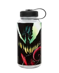 Marvel Comics Venom 32 oz Plastic Wide Mouth Reusable Water Bottle