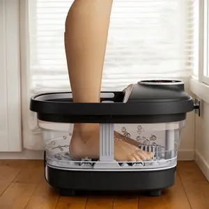 At-Home Folding Foot Spa with Heated Massage Rollers, Automatic Heating, Temperature Controll - Ideal for Relaxation and Foot Care