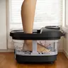 Foldable Durable Foot Spa Machine - Bathroom Accessory, Heated Massage Rollers, Automatic Heating, Temperature Control, Bubble Massage, Leakproof Base, Dual Safety Bars, Red Light, Compact Stand-Alone Ft Basin for Home Use