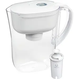 Brita Metro Water Filter Pitcher with Smartlight Filter Change Indicator, Bpa-Free, Replaces 1,800 Plastic Water Bottles a Year, Lasts Two Months, Includes 1 Filter, Small - 6-Cup Capacity, White Brita Does not apply