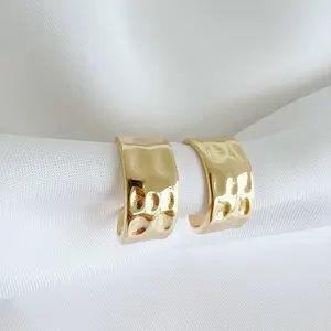 London Hammered Hoops Earrings Gold Filled