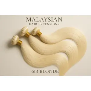 BossedUp Exotic Hair Collections Malaysian Hair Extensions 613 Blonde Bundles High-Quality 100% Human Hair for Stylish Looks Silky Straight to Luscious Curls