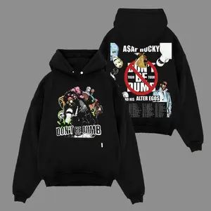 ASAP Don't Be Dumb World Tour Don't Be Dumb Album 2 Men's Oversized Cotton Hoodie Sweater T-Shirt, The Mob Hoodie Sweater T-Shirt , Vintage Music Merch Sweatshirt Hoodie T-Shirt, Retro 90s Rap Style,