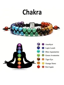 Healing Crystal Stretch Bracelet, Bohemian Gemstone Bracelet with Turquoise & Amethyst, Stackable Positive Energy Jewelry, Crystal Bracelets #CrystalHealing #Bohojewelry