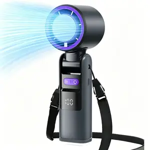 4000mAh Portable Handheld Turbo Fan, 199 Gear High Speeds Foldable Fans, LED Display, Powerful Turbo Cooling Airflow, USB Portable Fan, for Outdoor Activities, Travel, Working