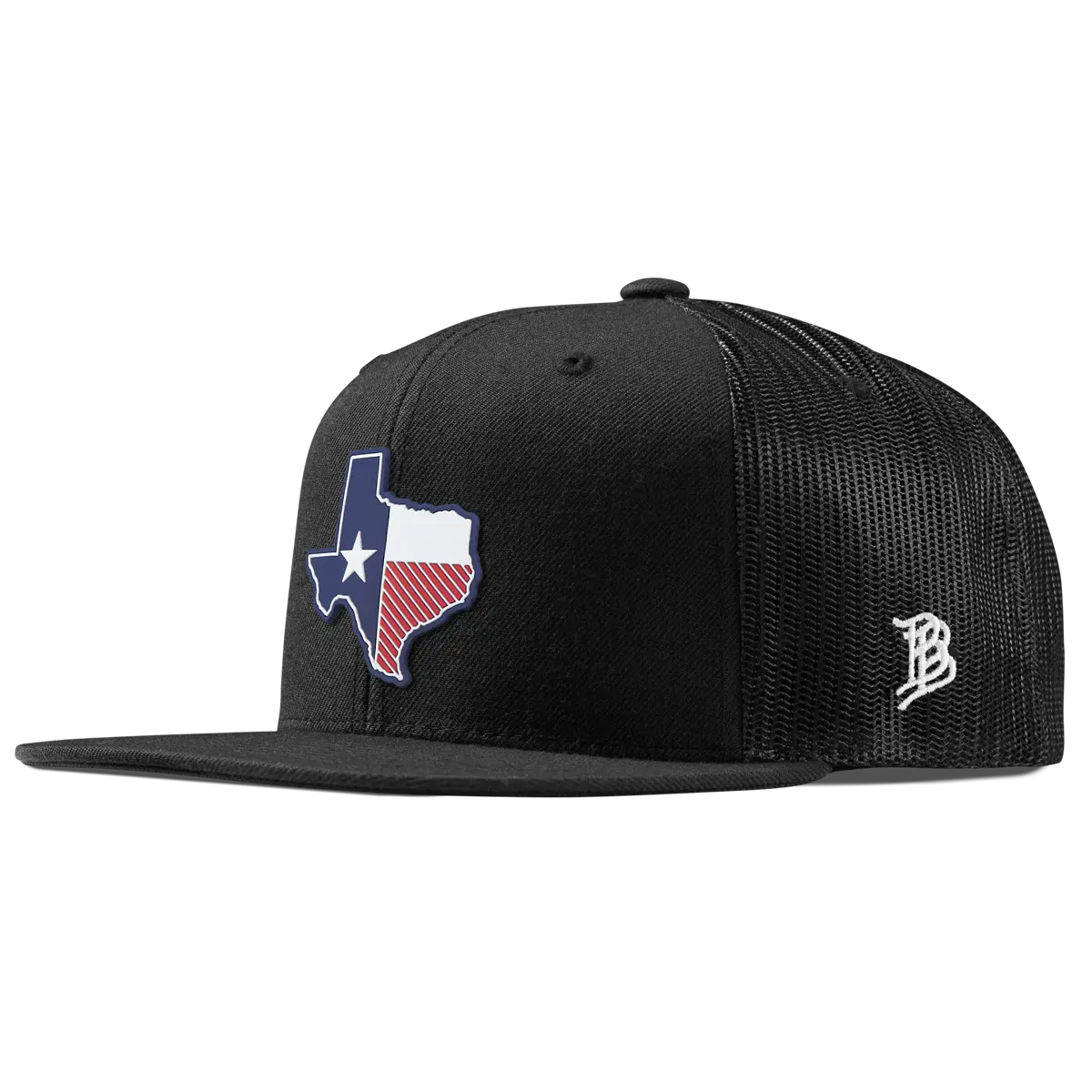 Texas Patriot Series Flat Bill Cap - Adjustable Trucker Hat with Mesh Back and PVC Flag Patch Texas Patriot Series Flat Bill Cap - Adjustable Trucker Hat with Mesh Back and PVC Flag Patch