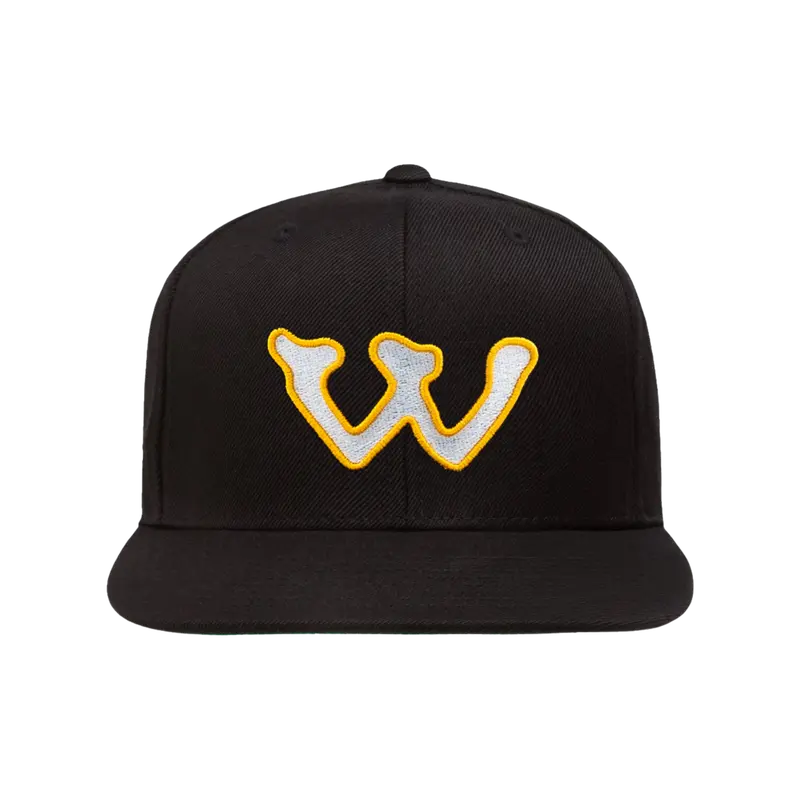 thumbnail image 2 of Wu-Tang Clan Gold Embroidered Logo Black Snapback Trucker Hat – Rock Off 2 of 4