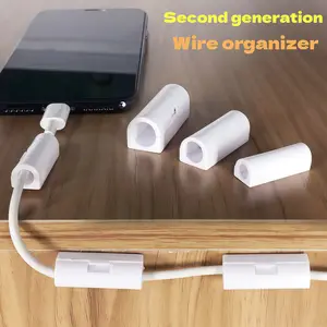 Second Generation Cable Organizer Wire Holder Management for Office Home Wall Desk Car DashCam Ethernet Electric Wires TV PC Indoor Outdoor Light Clips Cord Organizer Compact Quick Connect Connectors Kit No Nails No Trace Will Not Fall Off Desk Mount