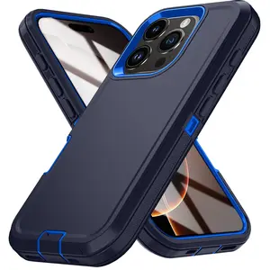 New Fashion Shockproof Armor Defender Protective Phone Cases for iPhone 13 12 14 11 15 16 Pro Max Plus Hard PC+TPU Bracket Cellphone Screen Protector Cover