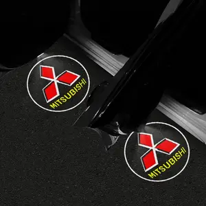 Mitsubishi LED Door Welcome Lights Set, Abs Shell Logo Projector, Waterproof Durable Decorative Lights, Fits Mitsubishi Models