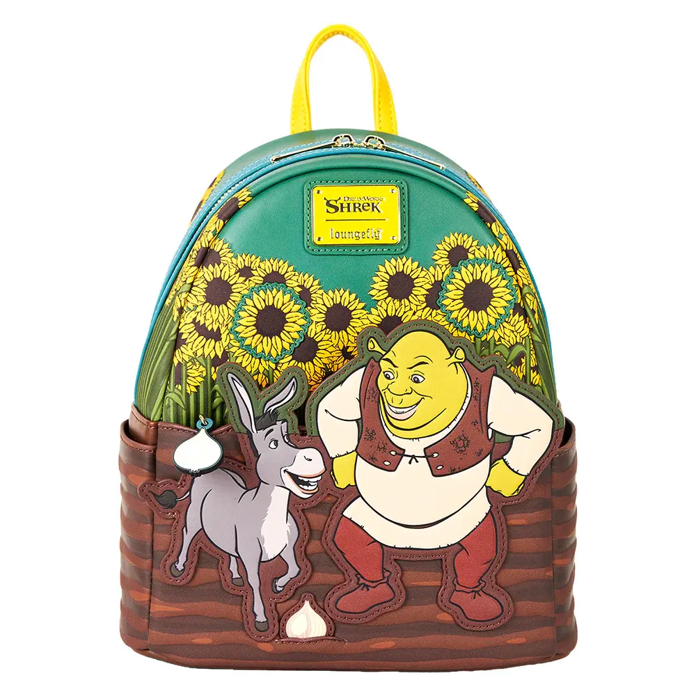 Shrek & Donkey Playful Look Mini Backpack, Faux Leather, Front Zip Pocket, Adjustable Straps, for Everyday Use