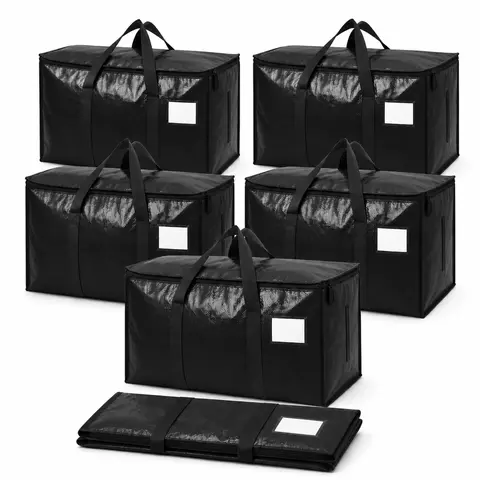 【Back to School Hauls】6-Pack Heavy-Duty Polyester Fibre Moving Bags, 25gal (27x14x15") Extra-Large Waterproof Foldable Organizers with Strong Handles & Zipper, Dustproof Home Supplies for Dorm Room & Moving Box Alternative,Holiday gifts