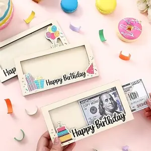 DIY Cash Envelope Holder Set, Birthday Money Wallets with Greeting Cards, Dollars, Festive New Year Party Decorations, Perfect Gift Idea