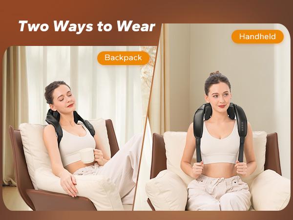 Merach 6D Cordless Shiatsu Neck Shoulder Back Massager with Heat Electric Massager Adjustable Relaxing Gift Comfort Neck Massage Devices Gift Summervibes