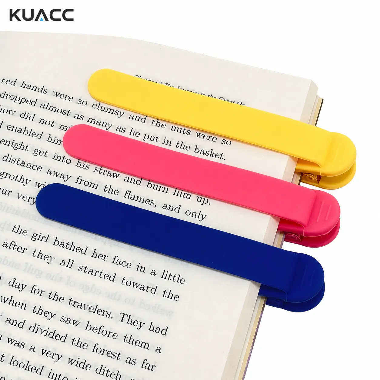 KUACC 3Pcs Automatic Bookmark, Silicone Smart Book Marks for Reading Women, Men, Kids,Cute Unique Book Markers Bookmark Clip Reading Accessories Gifts for Book Lovers