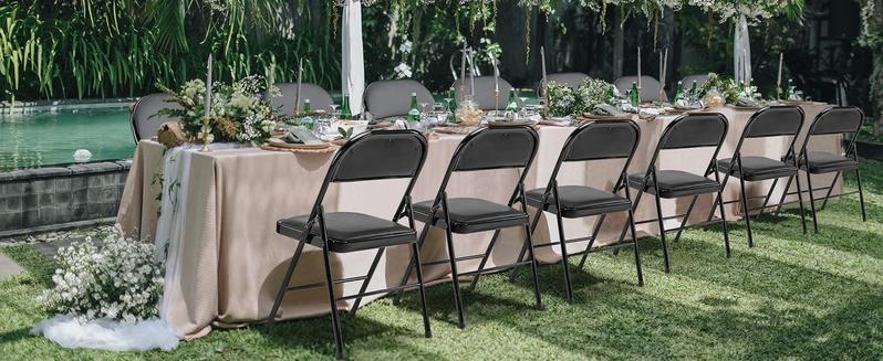 【Fall Deals】Folding versatile seating with Leather Padding - Sturdy Metal Frame, Foldable and Easy to Store for Indoor and Outdoor Use at Office