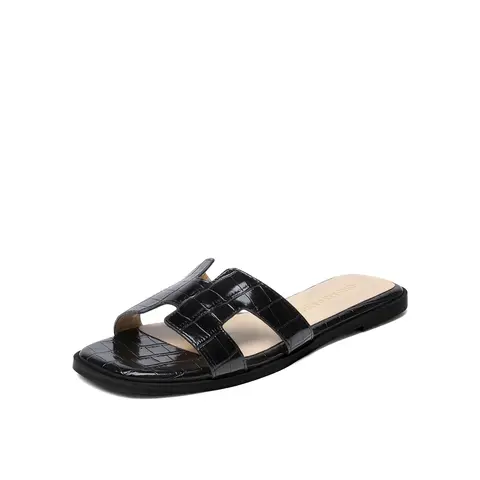 Dream Pairs Women's Classic Cutout Slide Sandals - Slip-On Open Toe Plush Faux Sheepskin Lightweight Shoes, Flexible Sole, Casual Summer Resort Footwear, Slide Women's Shoes