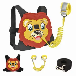 Toddlers Leash + Anti Lost Wrist Link Child Kids Safety Harness Kids Walking Wristband Assistant Strap Belt for Boys Pink Christmas Gift (Yellow)
