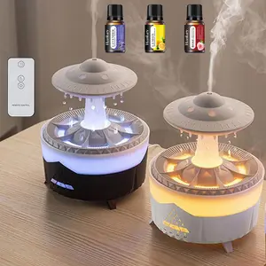 Raindrop Humidifier – Cloud Raindrop Aroma Diffuser, Simulated Rain Humidifier with Creative Lighting Effects, 3 Timer Modes, with Essential Oils, Perfect for Bedroom, Home, Office, Yoga, Winter Gifts, Christmas & Halloween Gifts