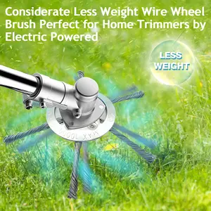 1Pcs 6 inch Universal Weed Brush Head Steel Wire Wheel Grass Trimmer Head Removal Moss Rust Lawn Mower Grass Trimmer Heads