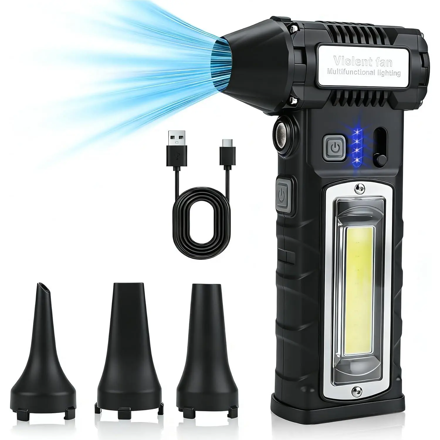 Compressed Air Duster, 2 Gear 110000RPM Air Duster with LED Light, 8000mAh Battery, Dusters for Keyboard, Computer, Car,, Air Bed