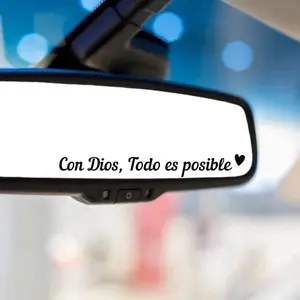 1PC  with God  Everything Is Possible Spanish Car Sticker Is Waterproof  Wear-resistant and Durable  Suitable for Car Mirrors  Ear Mirrors  Notebook Computer Shells  Christ Themed Decorative Self-adhesive Sticker Sticker For Cars