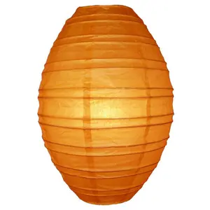Orange Kawaii Unique Oval Egg Shaped Paper Lantern, 10-inch x 14-inch