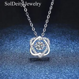 Infinity Love Heart Necklaces for Women 0.5 Carats D Color VVS1 Sythetic Moissanite, Sterling Silver Pendant Jewelry  Gifts for Women, Wife, Girlfriend, Daughter, MomGrandma Anniversary Engagement Wedding Christmas Valentine's Day Romantic Present for Her