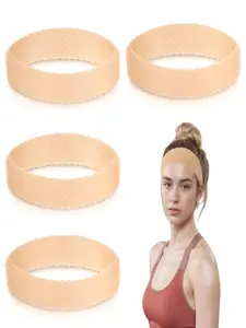 4PCS Silicone Wig Grip Band, Snatch Proof Silicone Wig Headbands Adjustable Non Slip Elastic Fixed Gripper Holder Seamless WigBand Wigs Gripper for Women Men Sports Yoga（Skin Color）
