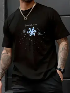 100% Cotton Unisex Team Snow Queen Nutcracker Ballet Christmas Snowflake Dancer T-Shirt,spring/autumn Christmas snowflake fun pattern men's T-shirt