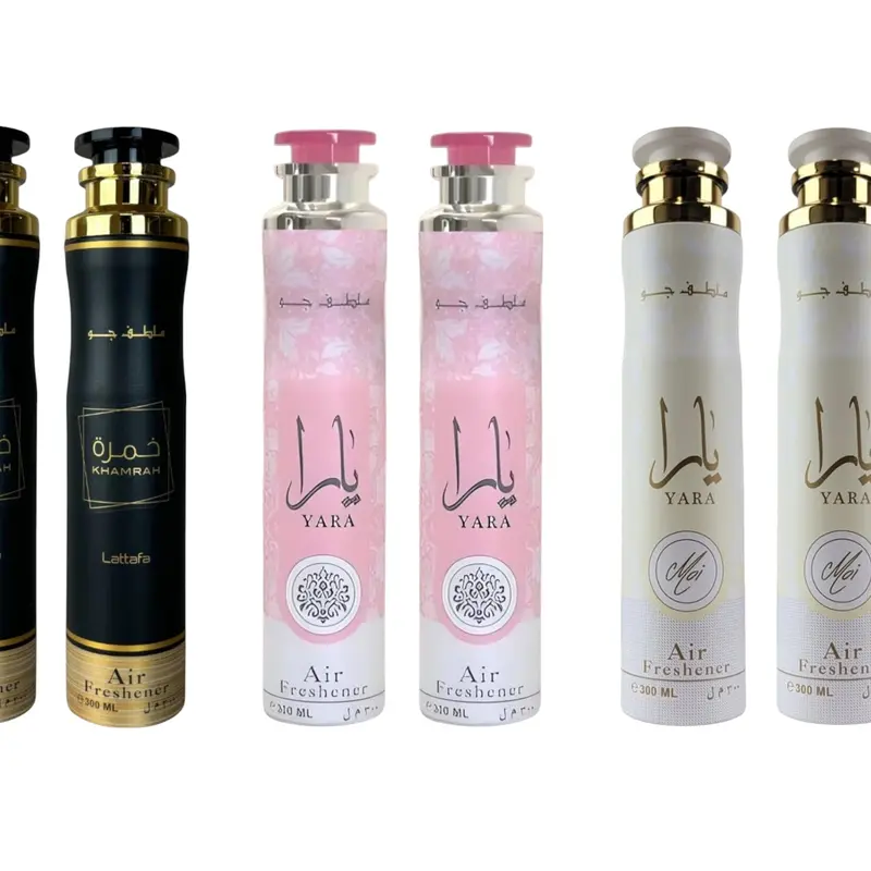 (6pc Bundle - 2 of Each) Yara + Yara Moi + Khamrah Air Freshener Spray by Lattafa, 300ml