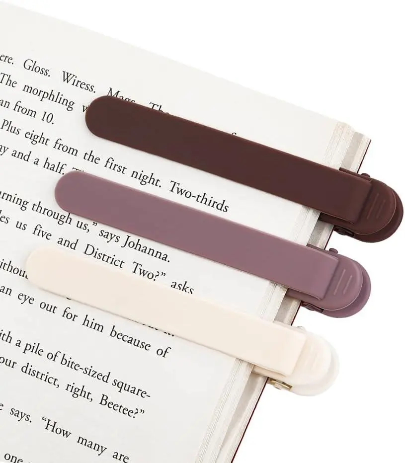 3Pcs Bookmark, Smart Book Marks for Reading Women Men Kids Book Lovers, Silicone Automatic Book Mark Unique Book Marker Clip Page Holder Reading
