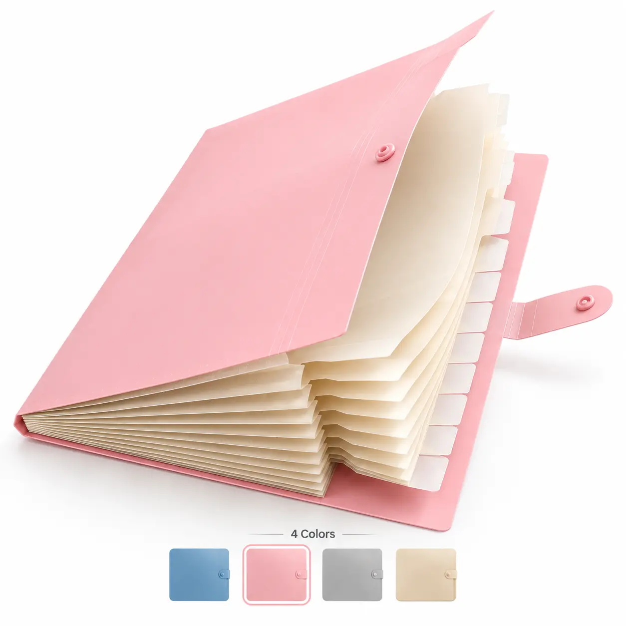 File Organizer, Documents Organizer, 12-Compartment A4 Folder, Multi Pocket Folder, Labeled Document Box, Folder With Pockets, Ideal for Office, Home, School, Paper File Storage Solution