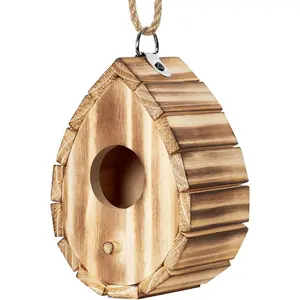 Hummingbird House for Outside -  Wooden Birdhouse for Bluebirds, Finches, Cardinals - Small  Bird Nesting Box for Garden, Patio, or Yard - 5.9" D x 4.1" W x 3.8" H