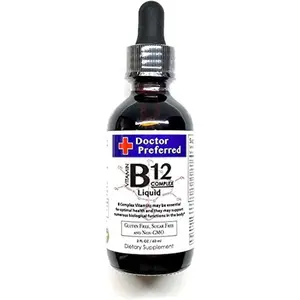 Vitamin B12 Complex Liquid Sublingual Drops Fast Absorption B2, B3, B5, B6 and B12. 2 fl oz - 60 Day Supply