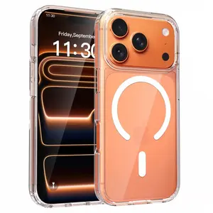 MagSafe Compatible Clear Case for iphone 17Promax/16/16E/15/14/13/12/11pro promax plus,Anti Yellowing Transparent Protective Cover,Offering Shockproof Protection,Strong Magnetic Ring, Military GradeShockproof,