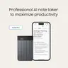 [New Launch] Plaud Note Pro Professional AI Voice Recorder with 4 MEMS Microphones, Instant View Display, 50-Hour Battery Life, AI Transcription & Summary, USB Ring, Automatic Daily Use, Premium Office Desk Gadget for Business Meetings, Business Gift, Bat