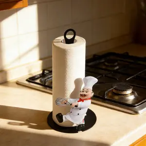 Chef Style Metal Paper Towel Holder, Vintage Country Wind Creative Paper Holder, Durable Iron Kitchen Decor, Housewarming Gift
