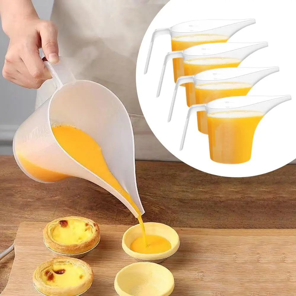4pcs 32ounces/1000ml Large Capacity Funnel Pot Measuring Cups for Candle Making Baking and Watering Easy Pour Long Nozzle for Dry and Liquid Ingredients Plastic Funnel Pitcher Kitchen Gadgets