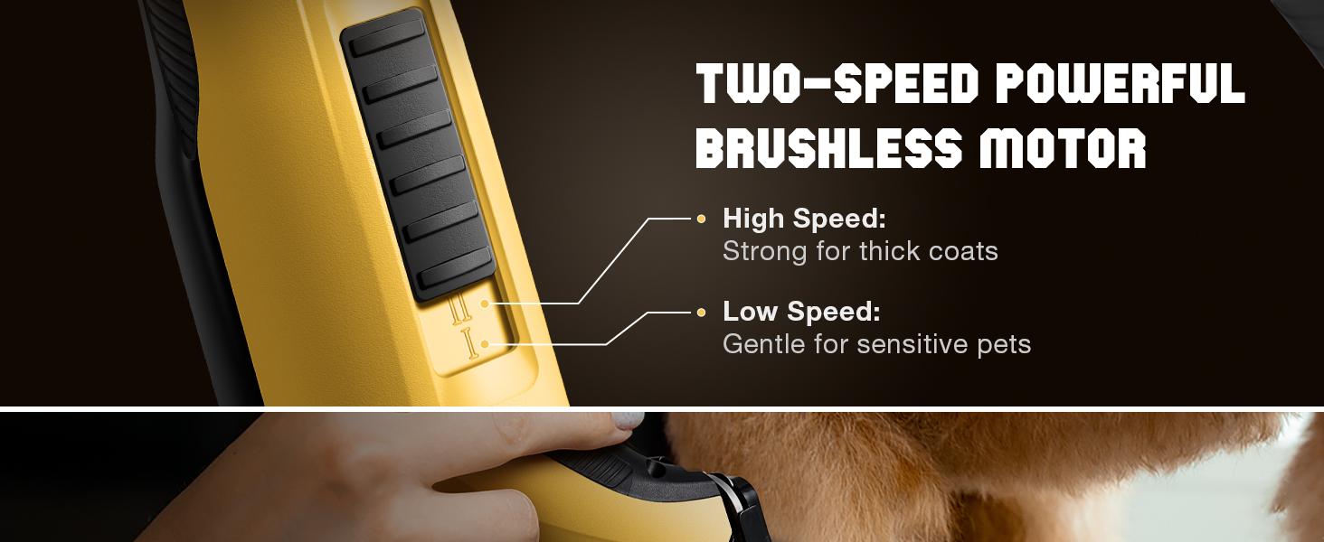 [Xvolt] Fuzzyfix Professional Dog Clippers for Grooming with Charging Replacement, Low Noise Pet Grooming Kit for Thick Curly Matted Heavy Coats Cordless Hair Trimmer with 8 Metal Guide Combs for Animal Horse