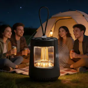 Outdoor Bluetooth-compatible Speaker Camping Light Combo, Supports TF Card Playback, 360° RGB Atmosphere Lamp, Portable Wireless Speaker, Desert