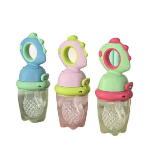 Rotating Baby Fruit Feeder, Dinosaur Silicone Food Feeder & Teething Toy,Baby Feeding Tool for 6+ Months, Baby Led Weaning, Easy Grip, Perfect for Children’s Day Baby Shower