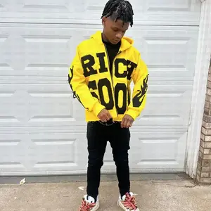Unisex patchwork zip-up cardigan Zipper  Zipper Hoodie sweatshirt for spring and autumn, featuring letter patches, Y2K casual style, Fashion high street hip-hop trend