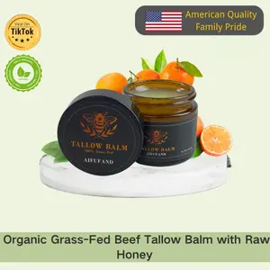 Organic Grass-Fed Beef Tallow Balm with Raw Honey - Moisturizing Cream for Soft, Smooth Skin - Handmade All-Natural Moisturizer - Radiant Skin