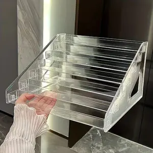 Acrylic Makeup Organizer Display Stand, Eyeshadow Palette Storage Box, Cosmetic Holder for Nail Polish & Lipstick, Desktop Organization Tool